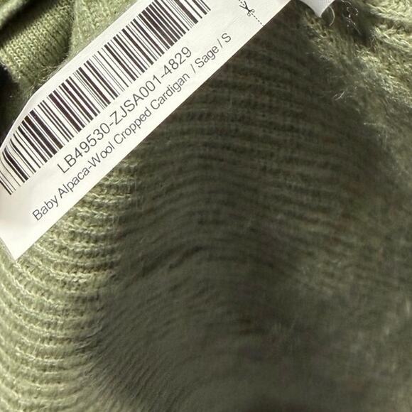 Quince Baby Alpaca-Wool Cropped Cardigan in Sage - Picture 5 of 7